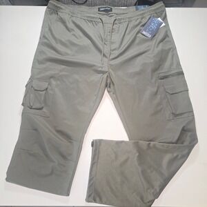 Smoke & Ash Mens Olive Green Cargo Pants Elastic Waist 5XL NWT RN159852